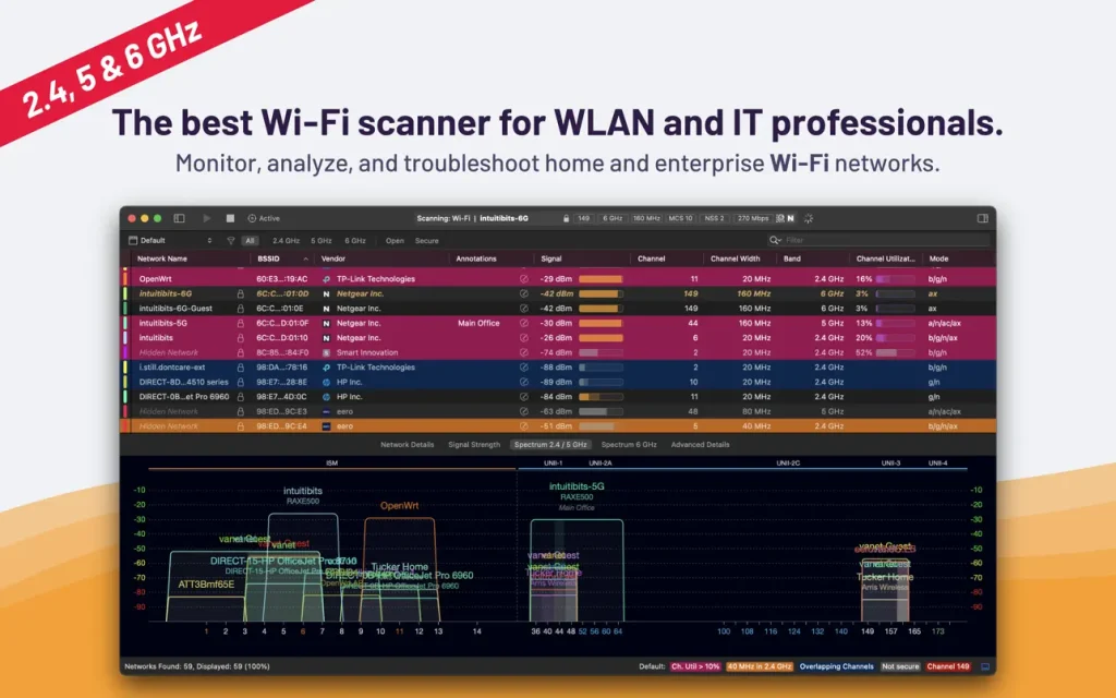 WiFi Explorer Pro 3 ｜Wi-Fi 检测工具｜v3.6.5