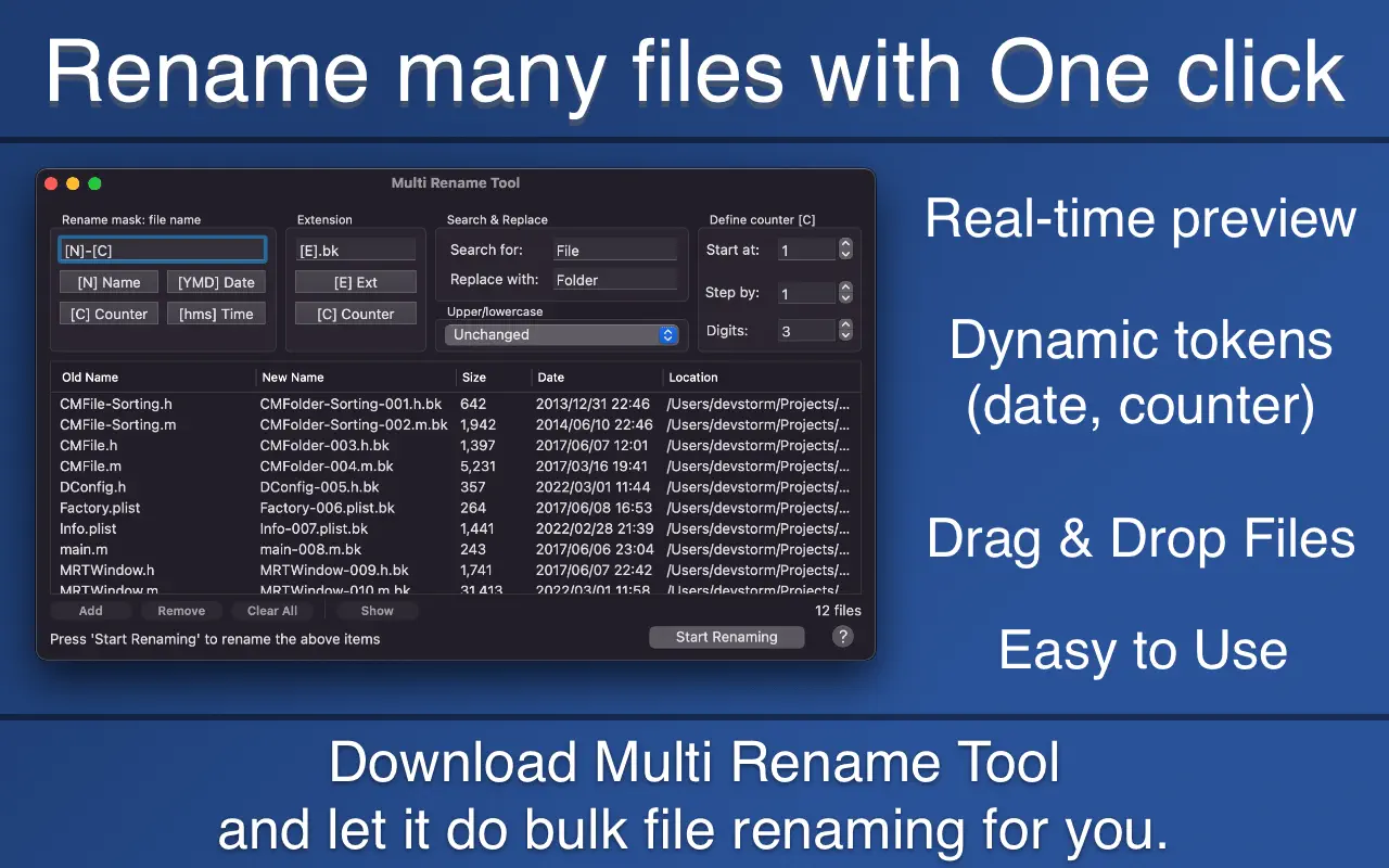 Multi Rename Tool｜批量重命名工具｜v2.5