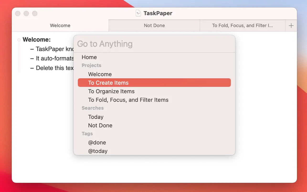 TaskPaper｜纯文本待办事项｜v3.9.2