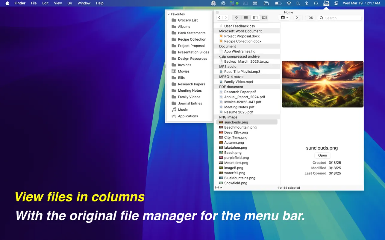 File Cabinet Pro｜菜单栏的文件管理器｜v8.5.6