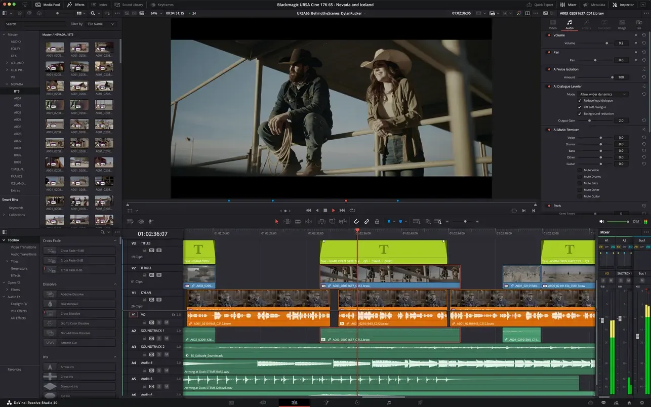 DaVinci Resolve Studio 20｜达芬奇视频剪辑调色软件｜v20.0